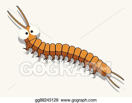 Vector cartoon illustration . Worm clipart centipede