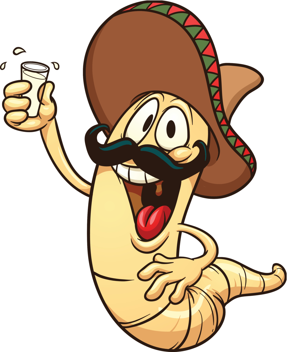 Worm clipart character. Tequila mexican cuisine mezcal