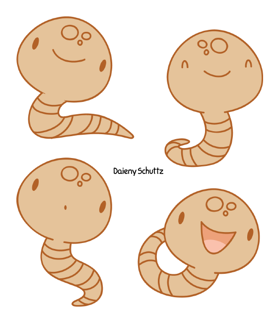 Worm clipart chibi. Worms frames illustrations hd