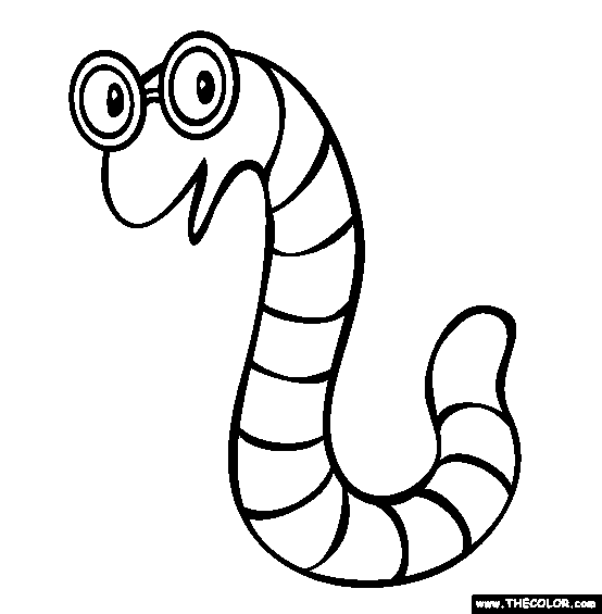 Coloring free online graduation. Worm clipart colouring page