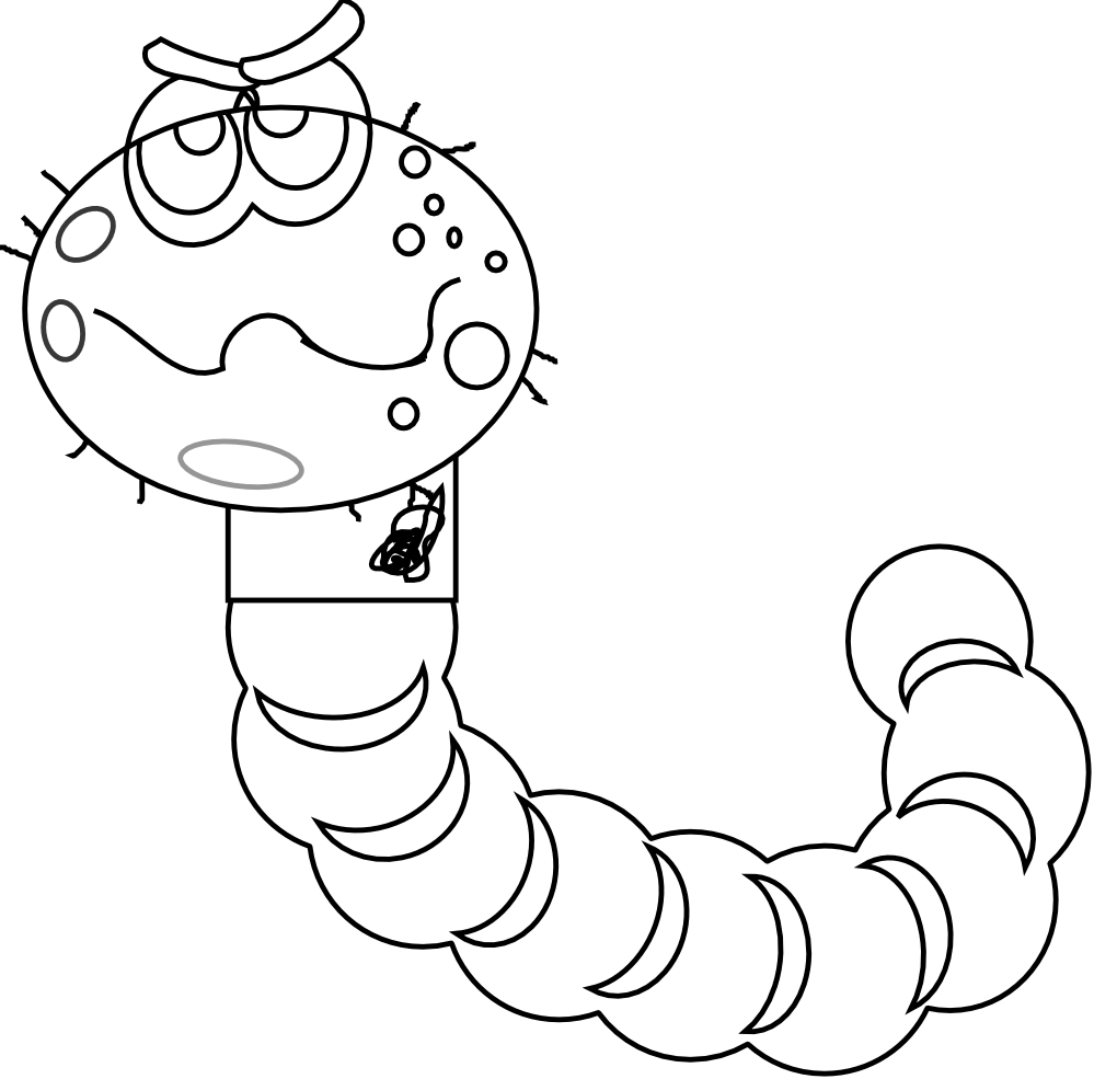 Clipartist net scalable vector. Worm clipart colouring page