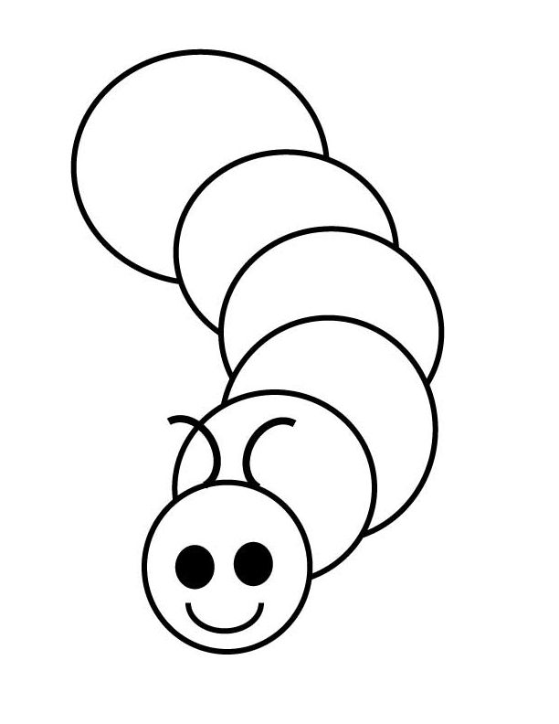 Worm clipart colouring page. Printable coloring bugs pages