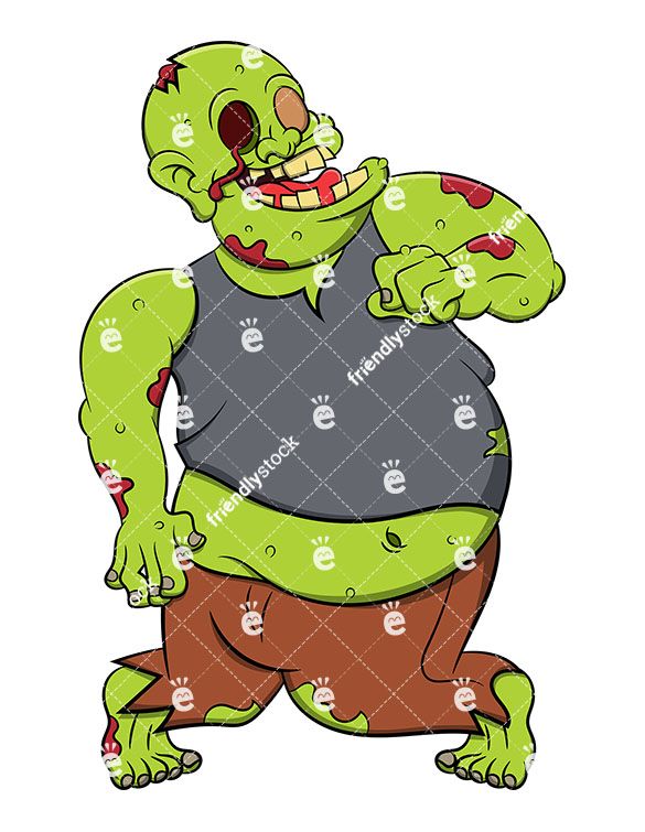 Chubby zombie overweight people. Worm clipart creepy