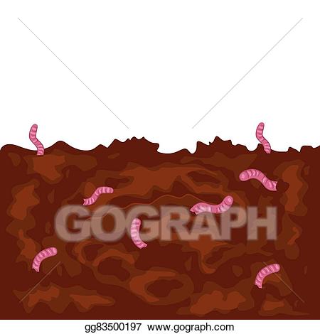 Worm clipart ground. Eps vector pink worms