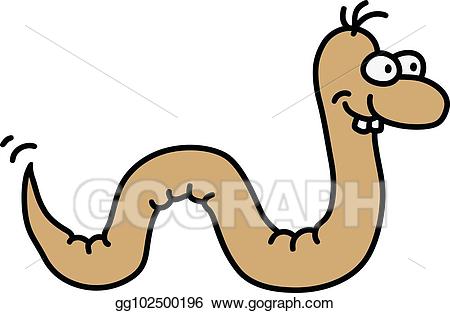 Vector art the funny. Worm clipart little