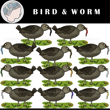Worm clipart spring. Birds worms color nature