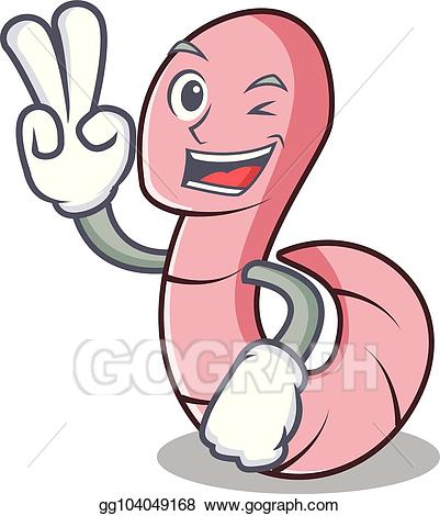 Worm clipart two. Eps illustration finger character