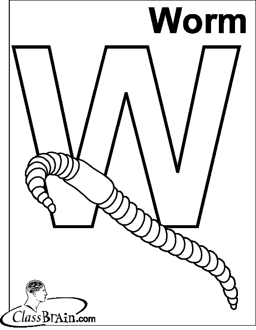 Coloring pages earthworm. Worm clipart w be for