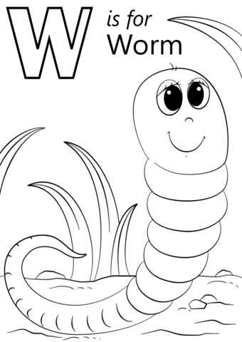 Is coloring page free. Worm clipart w be for