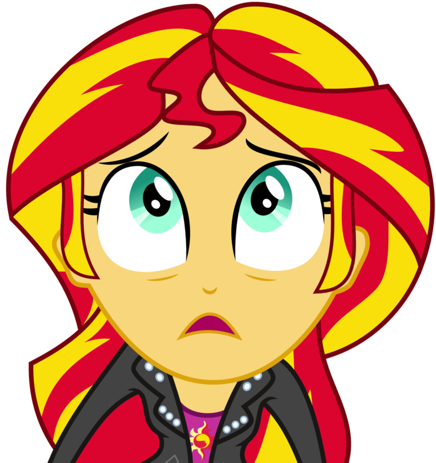 Worry clipart distraught. Sunset shimmer is by