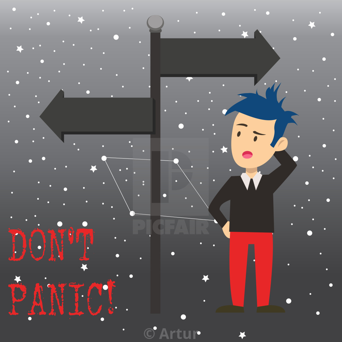 Worry clipart dont panic. Writing note showing don