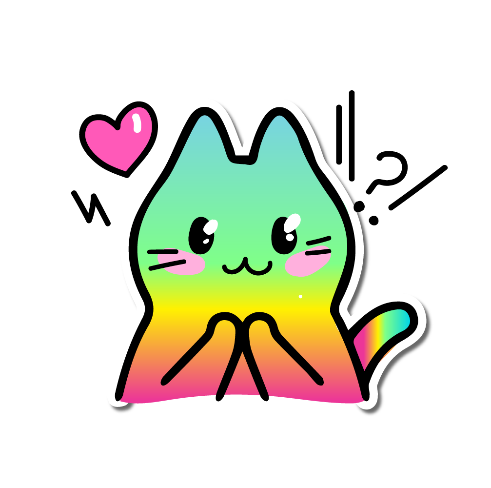 Wow clipart green. Colorful cute cat meow