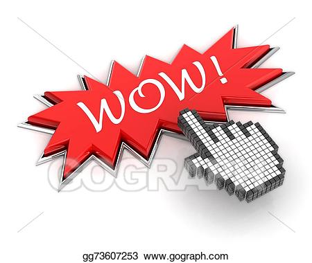 Stock illustration hand clicking. Wow clipart starburst