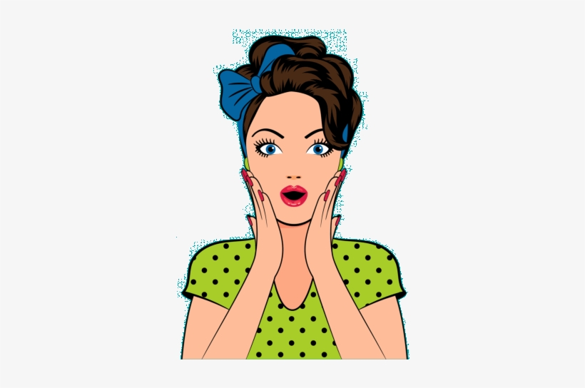 Png lady image . Wow clipart surprised woman