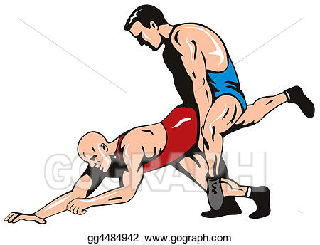Stock illustration gg . Wrestlers clipart freestyle wrestling