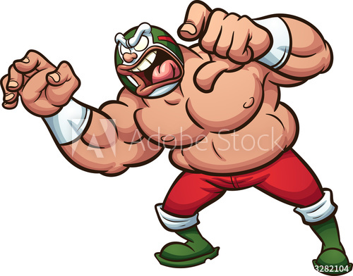 Angry fat cartoon mexican. Wrestlers clipart single