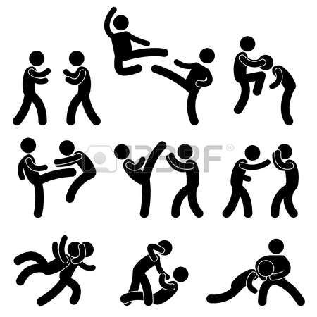 wrestlers clipart stick figure