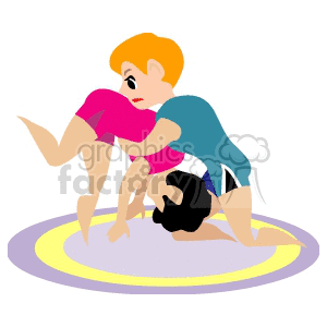People wrestling royalty free. Wrestlers clipart two
