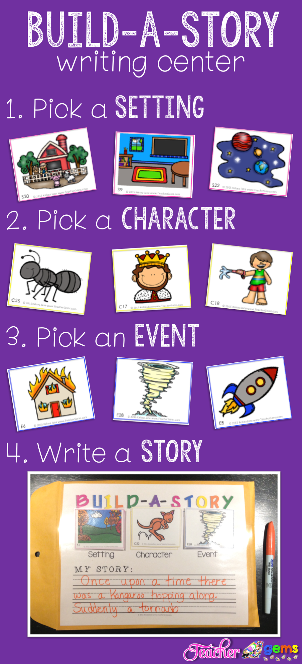Center build a story. Writer clipart writing strategy