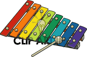 Black and white panda. Xylophone clipart