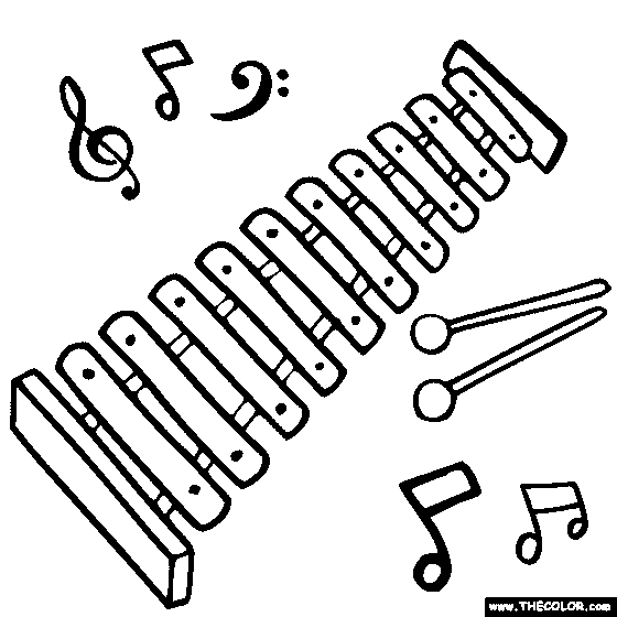 Xylophone clipart colouring. Coloring page pages 