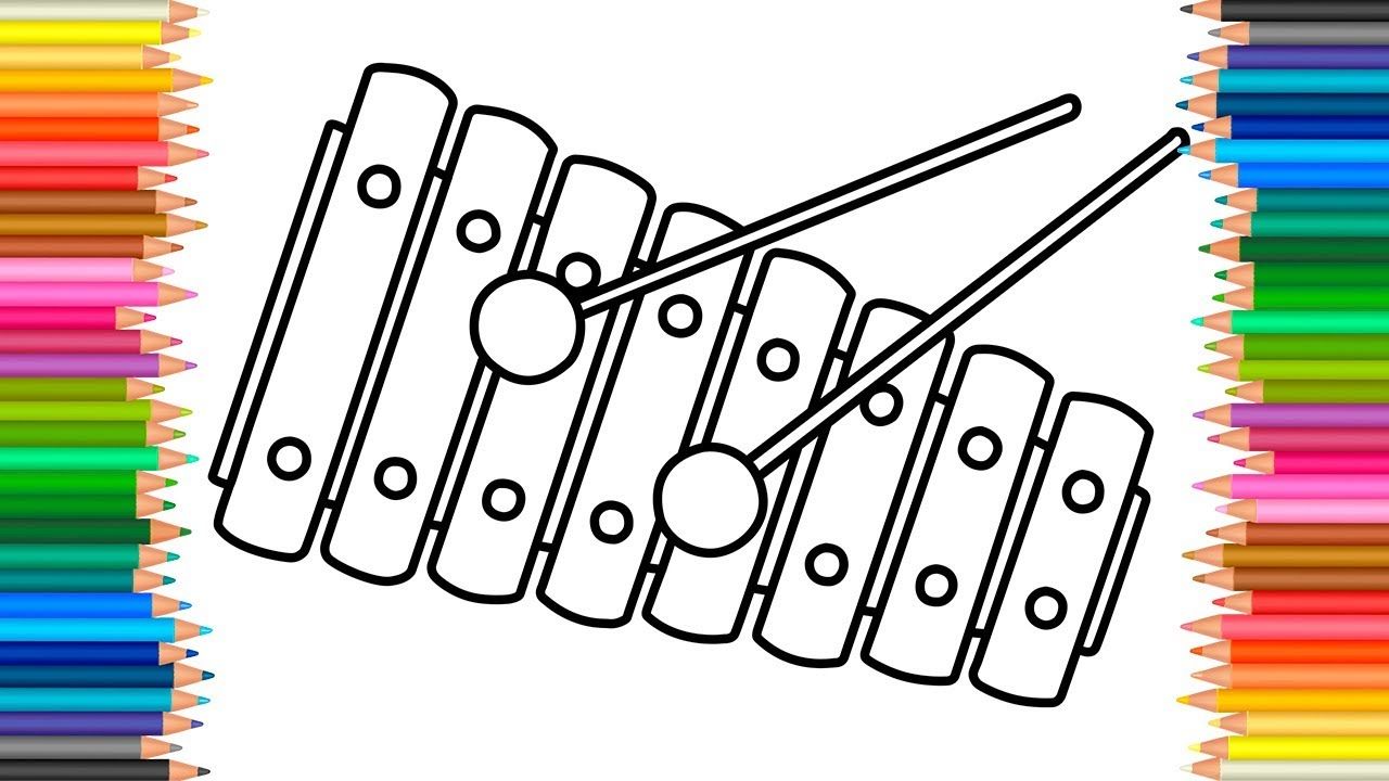 Xylophone clipart draw. How to drawing musical