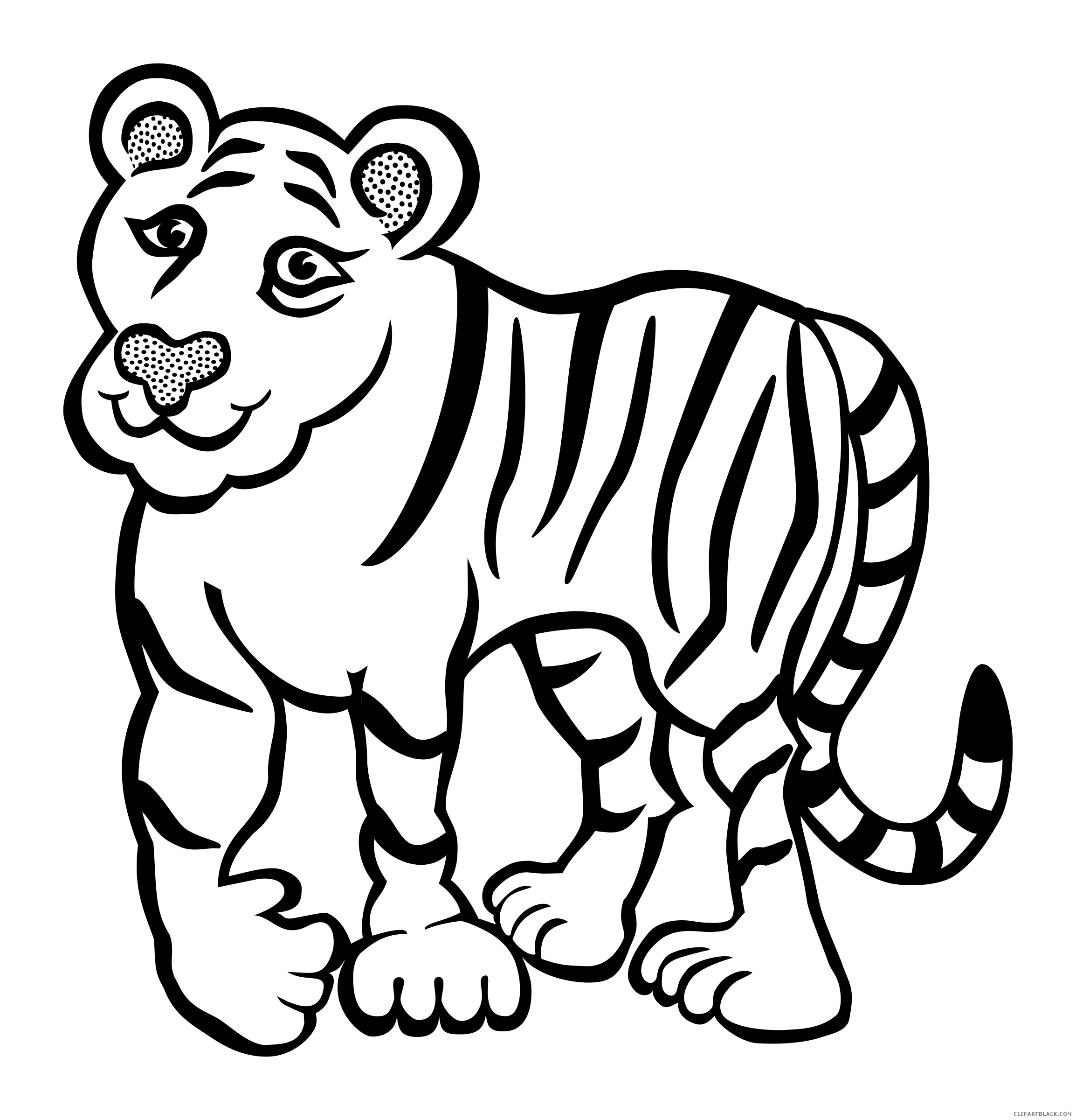 Tiger animal free black. Yak clipart outline