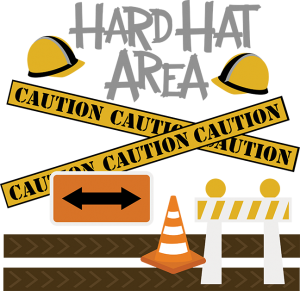 Hard hat area construction. Yearbook clipart svg