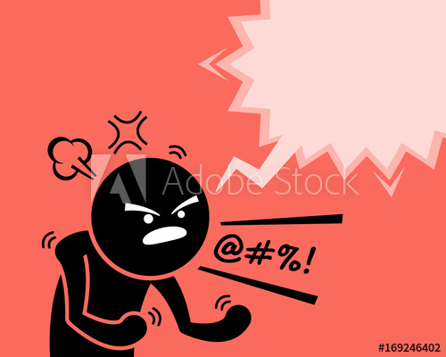 A very angry man. Yelling clipart outburst