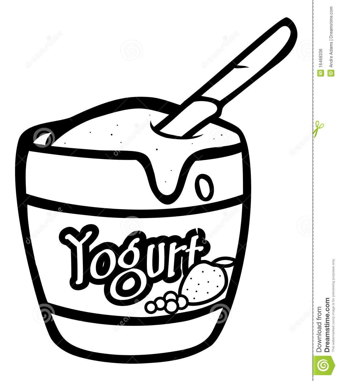 Black and white letters. Yogurt clipart