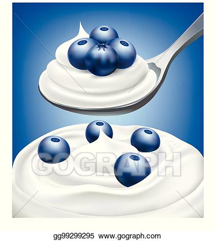 Yogurt clipart blueberry yogurt. Vector illustration cream on