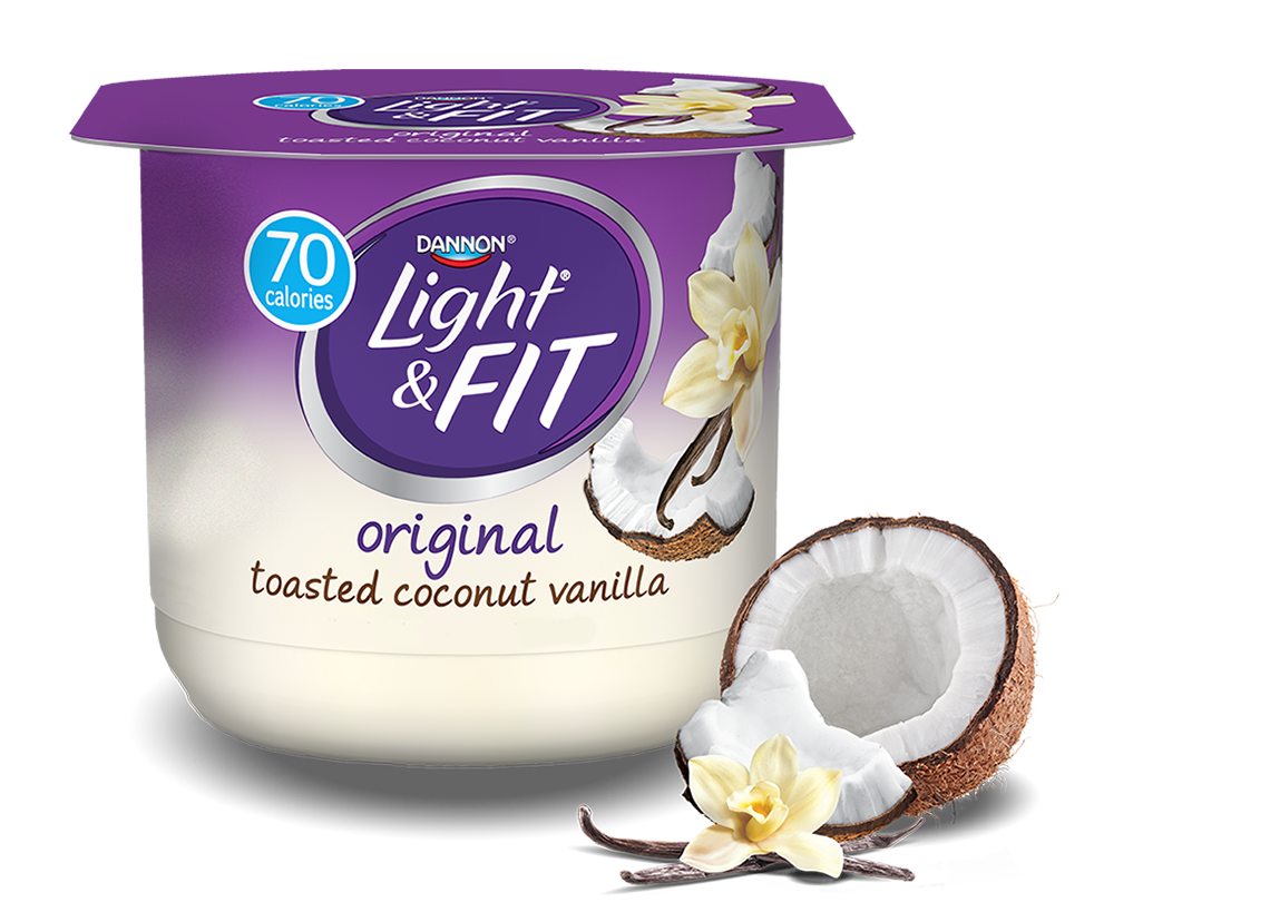 Toasted coconut nonfat light. Yogurt clipart vanilla yogurt