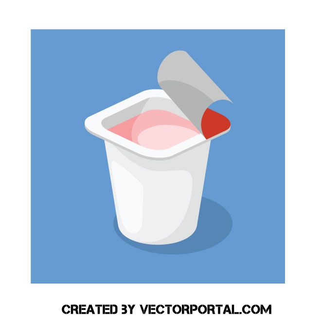 Yogurt clipart yogurt container. In plastic cup vector