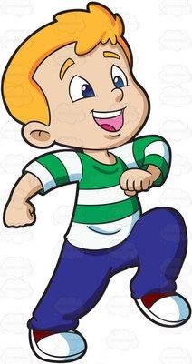 A boy marching on. Young clipart