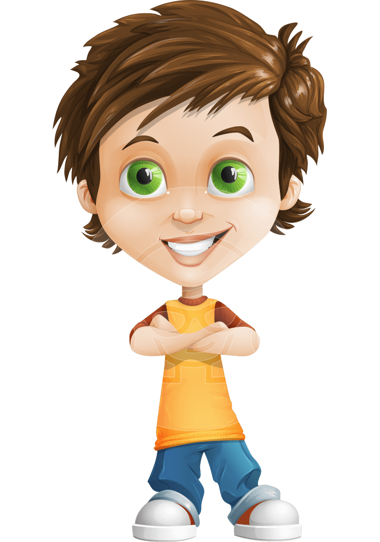 young clipart boy portrait