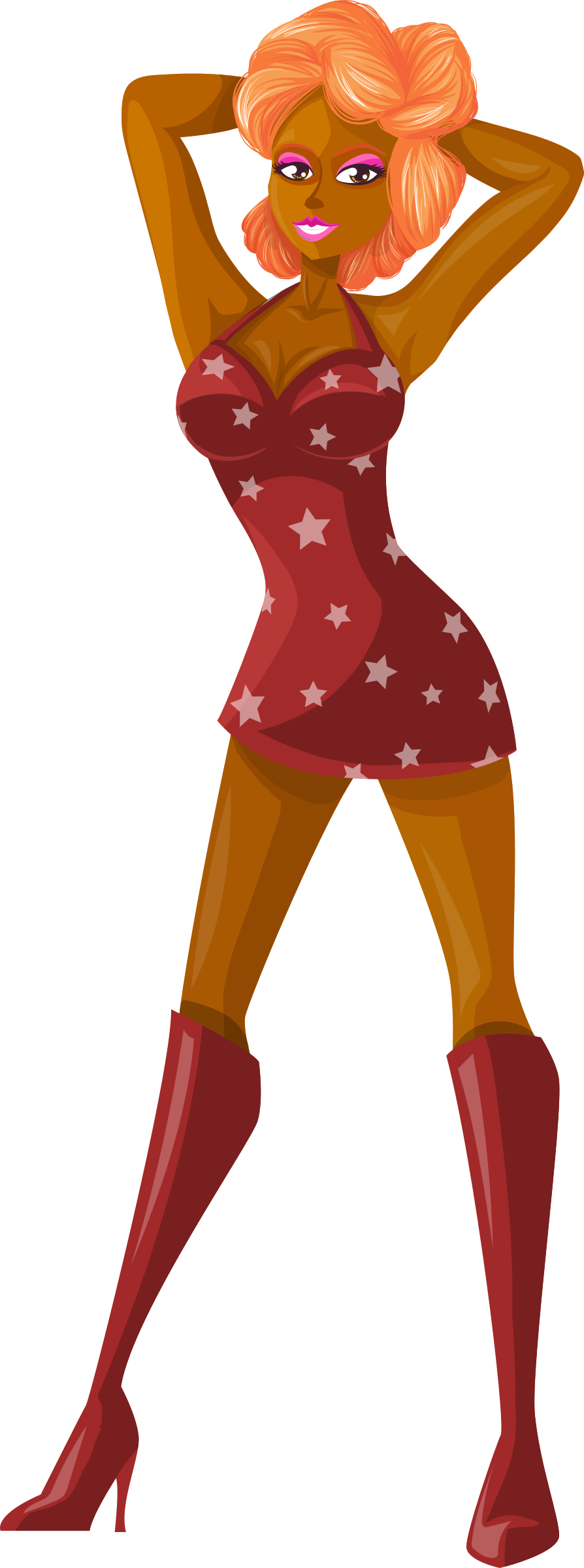 Young clipart red headed. Lady redhead dark skin