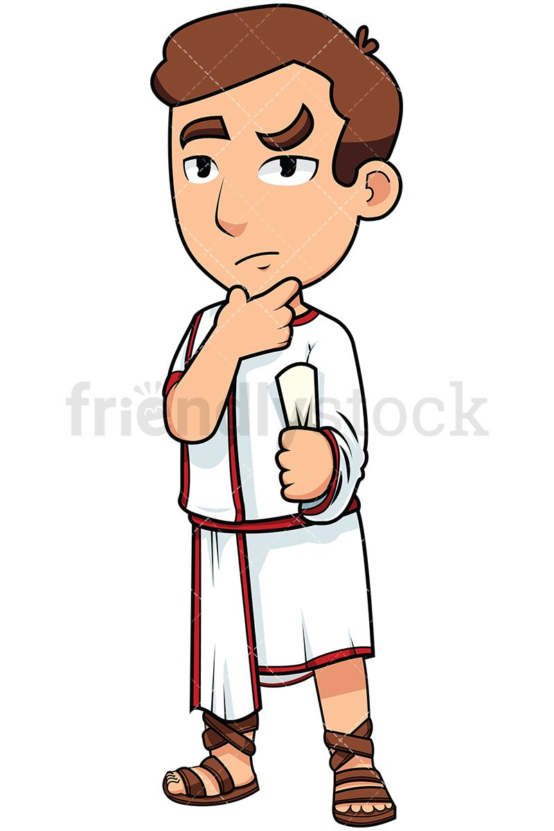 Young clipart thinking. Roman senator drawings in