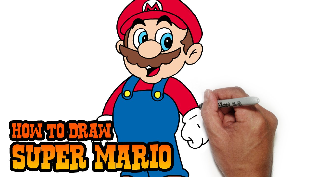 How to draw super. Youtube clipart mario