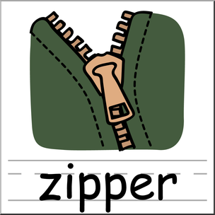 Zipper clipart. Clip art basic words