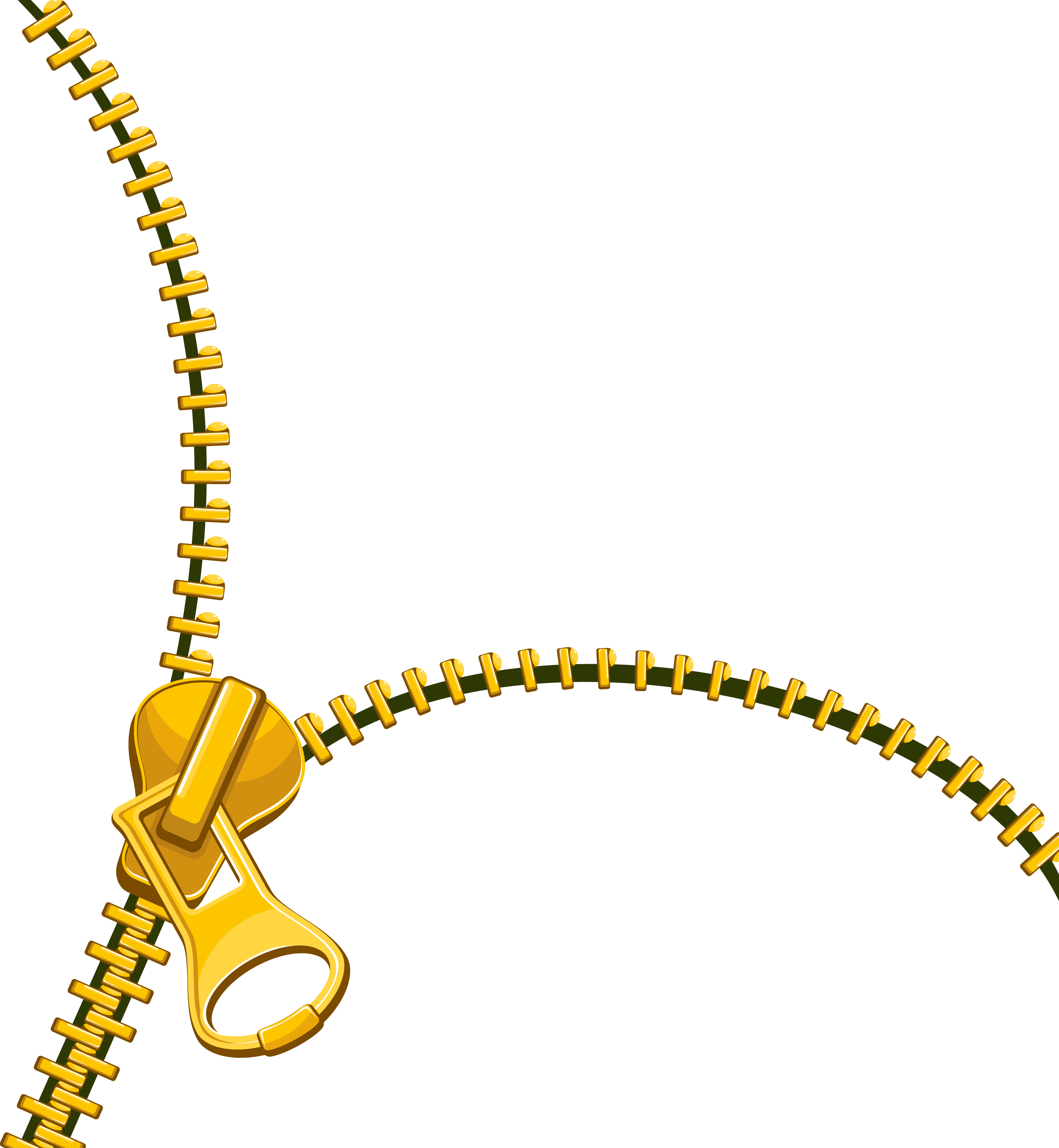 Gold zip fastener transprent. Zipper clipart free vector