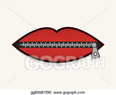 Eps illustration vector gg. Zipper clipart lips