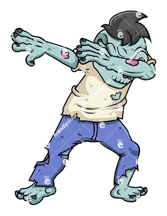 A dabbing male cartoon. Zombie clipart dancing zombie