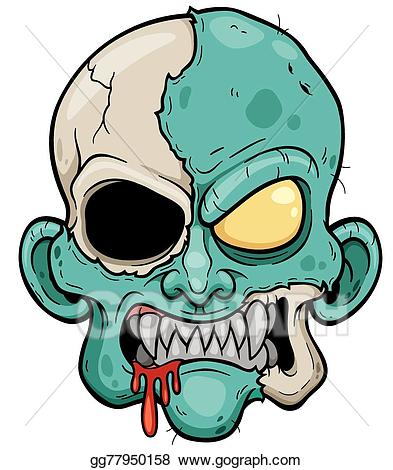 Eps vector stock illustration. Zombie clipart face