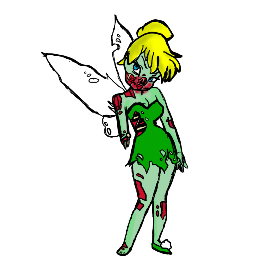 Zombie clipart girl zombie. Tinkerbell by blue neko