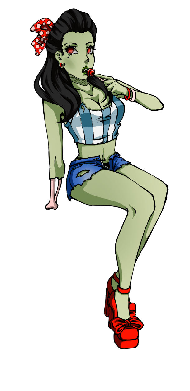 Zombie clipart girl zombie. Pinup by serrafia on