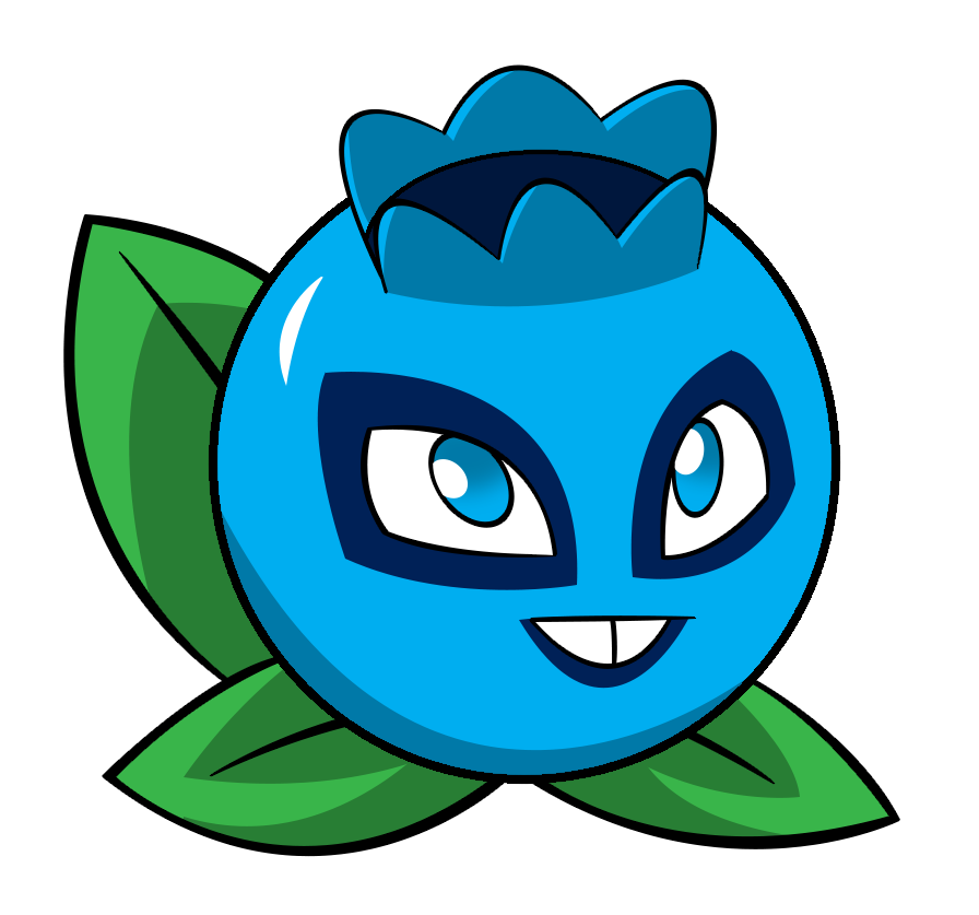 Electric blueberry plants vs. Zombie clipart toon