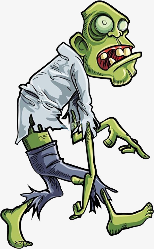 Zombie clipart walking. Cartoon 