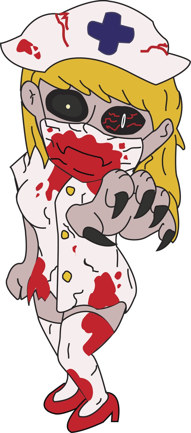 Zombie clipart zombie nurse. Amazon com bloody cartoon