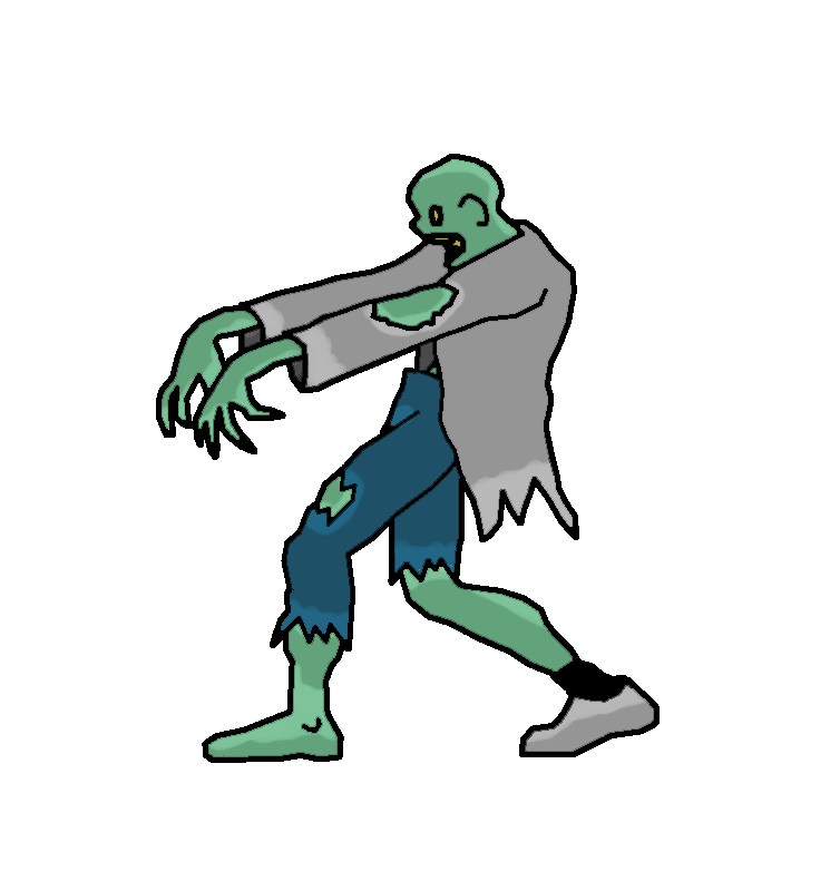 Zombie clipart zombie run. Sticker for ios android