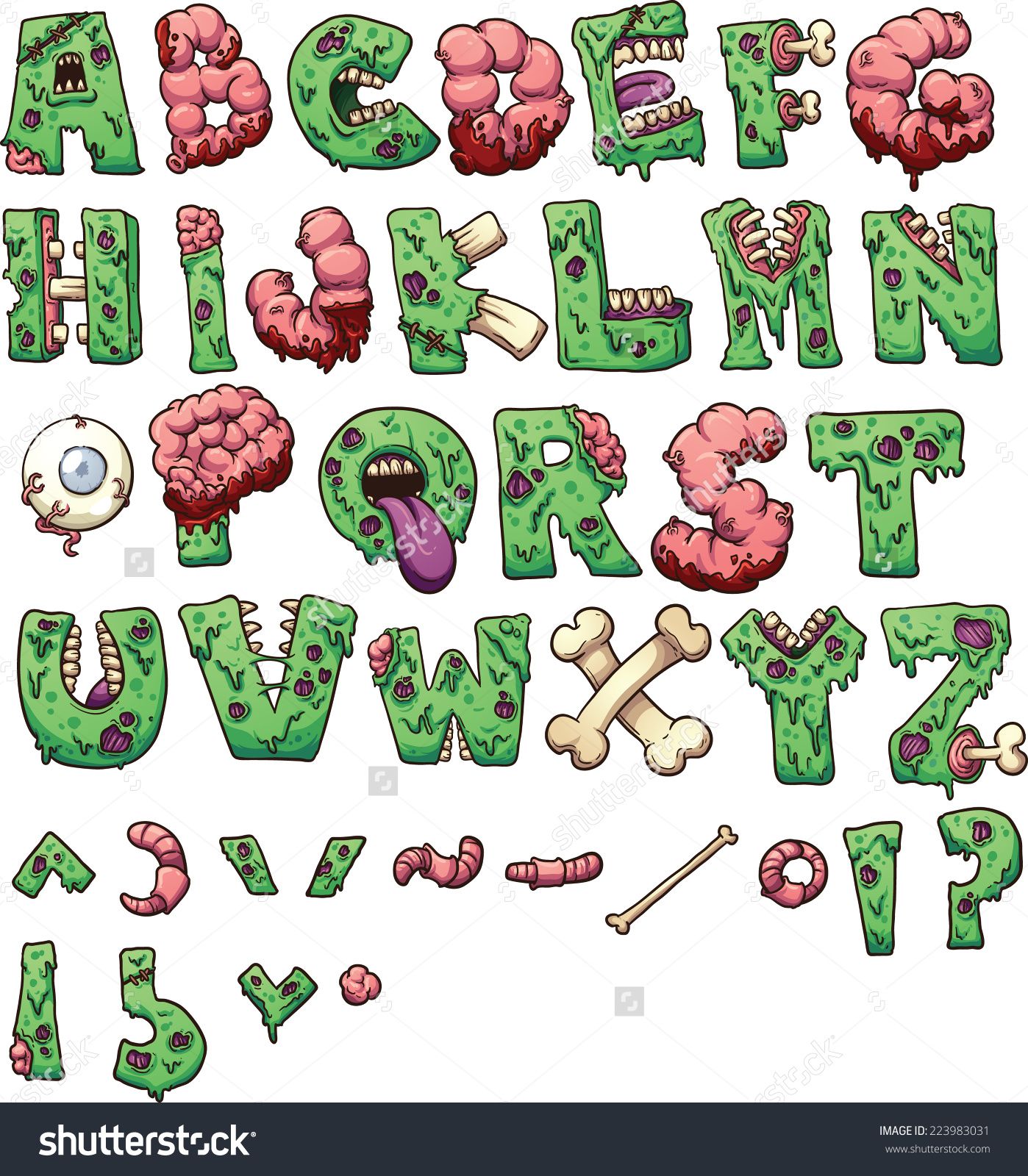 Apocalypse pinterest alphabet letters. Zombie clipart zombie word